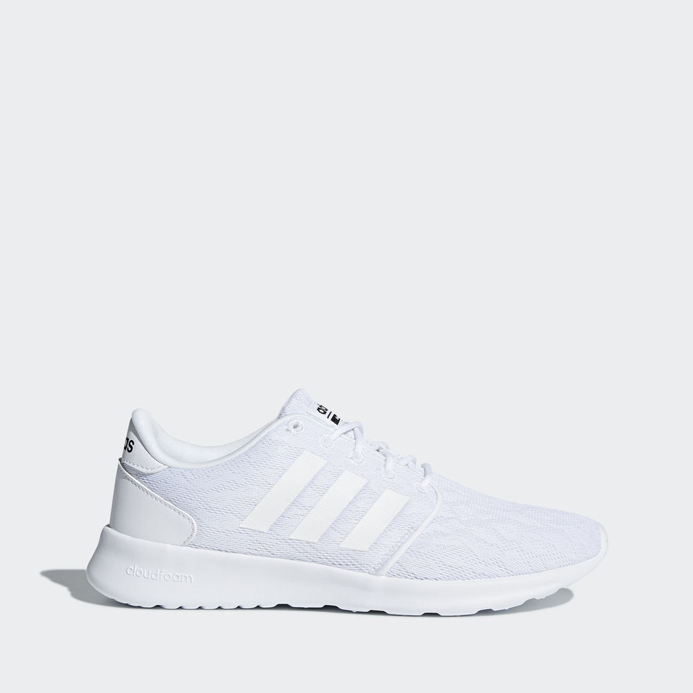 Adidas Cloudfoam Qt Racer - αθλητικα παπουτσια γυναικεια - Ασπρα/Ασπρα/Μαυρα,Μέγεθος: EU 36 – 54 2/3